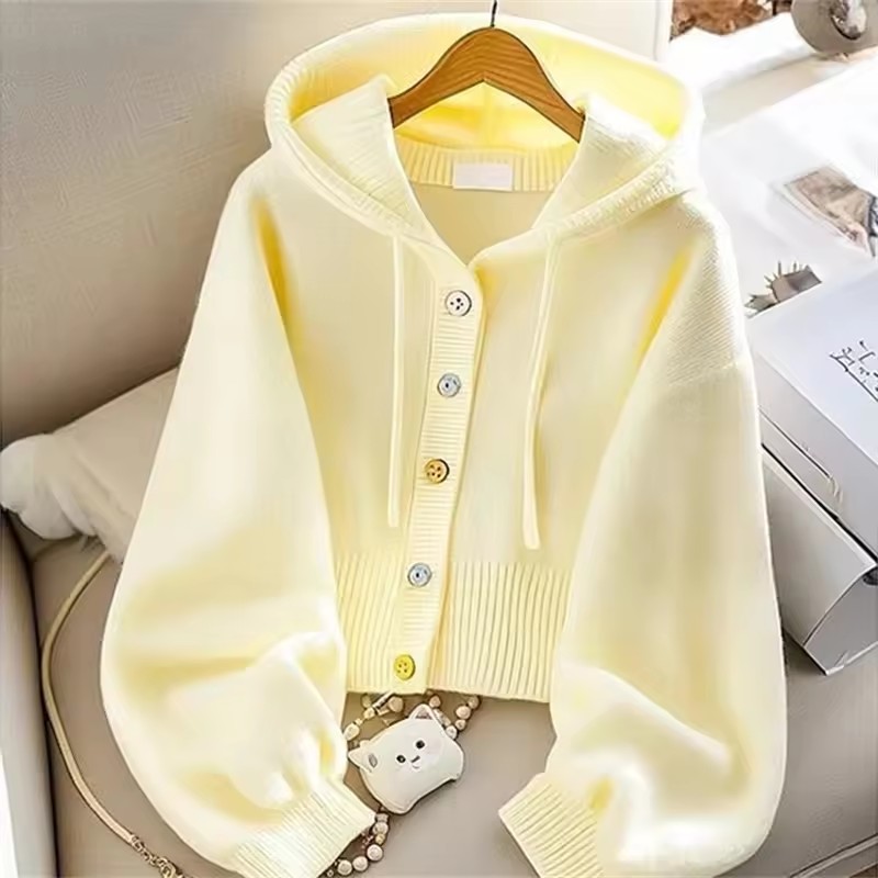 Yellow Winter Clothing - Mode Mit Kapuze Gestrickte Pullover frauen