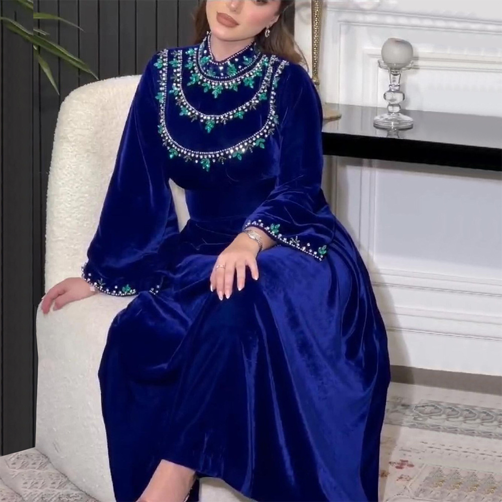 Winter Clothing Dubai - Arabische muslimische Kleid elegante Herbst/Winter Samt
