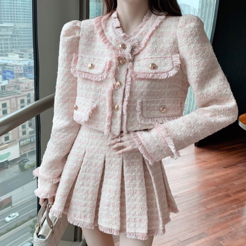 Winter Clothing Outfits - Frauen elegante Quaste y2k koreanischen Anzug