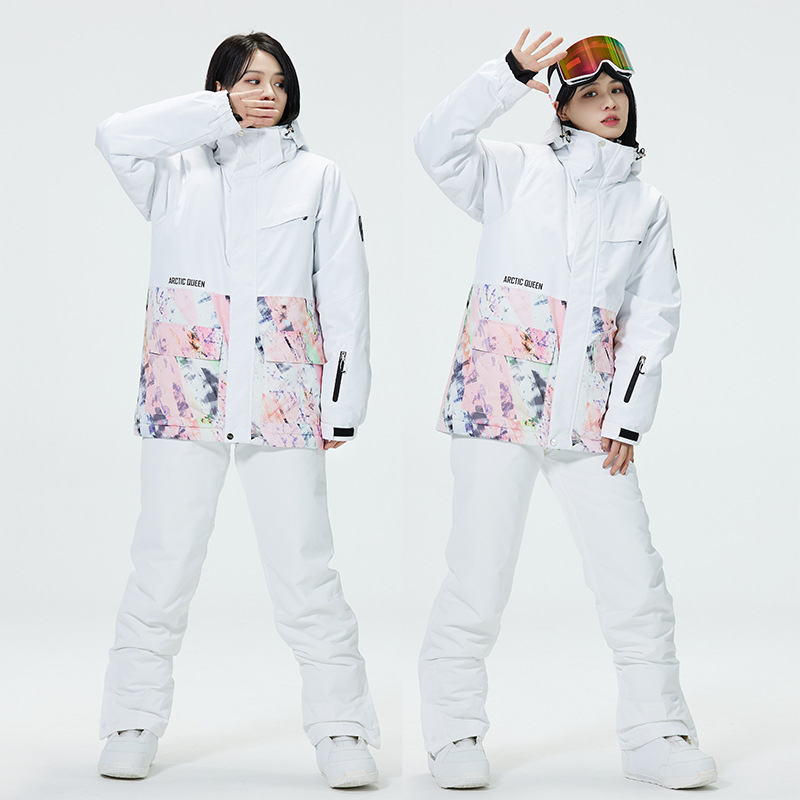 Ski Pants Waterproof - Farbblock-Skianzug für Männer und Frauen, winddicht,