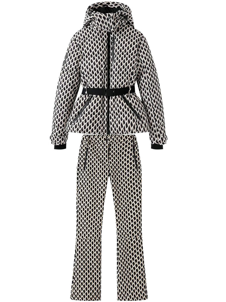 Winter Clothing Design - 2026 Damen Winter Kapuzen-Sportparka und Hose