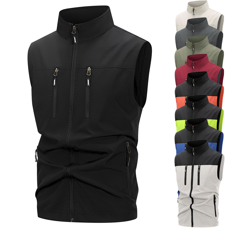 Winter Clothing Design - Leichte Softshell-Weste für Herren mit Reißverschlusstaschen,