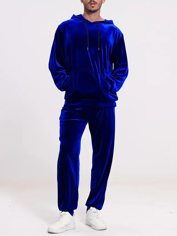Winter Clothing Outfits - Modische Einfarbige Samt-Zweiteiler Herren Herbst Winter