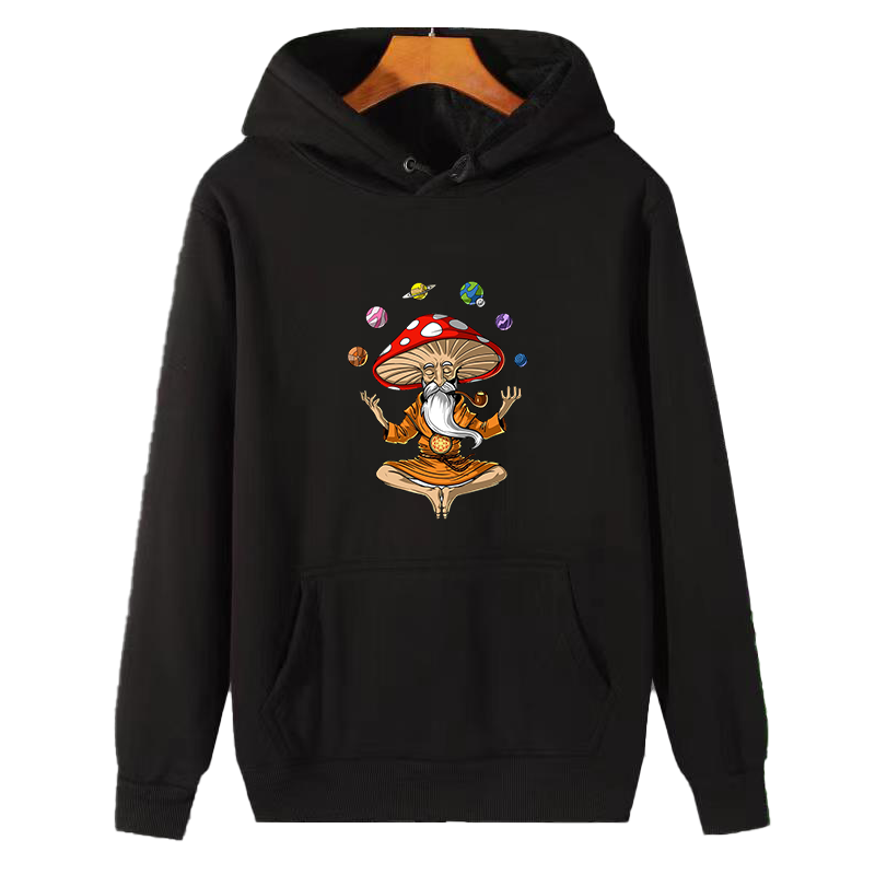 Winter Clothing Essentials For Men - Magic Mushroom Buddha Mode-Grafik Kapuzenpullover aus