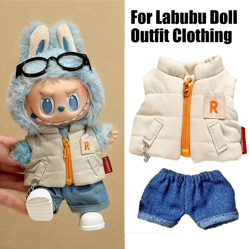 Winter Clothing Outfits - Für 15 17 cm Labubu-Puppe, einfarbig,