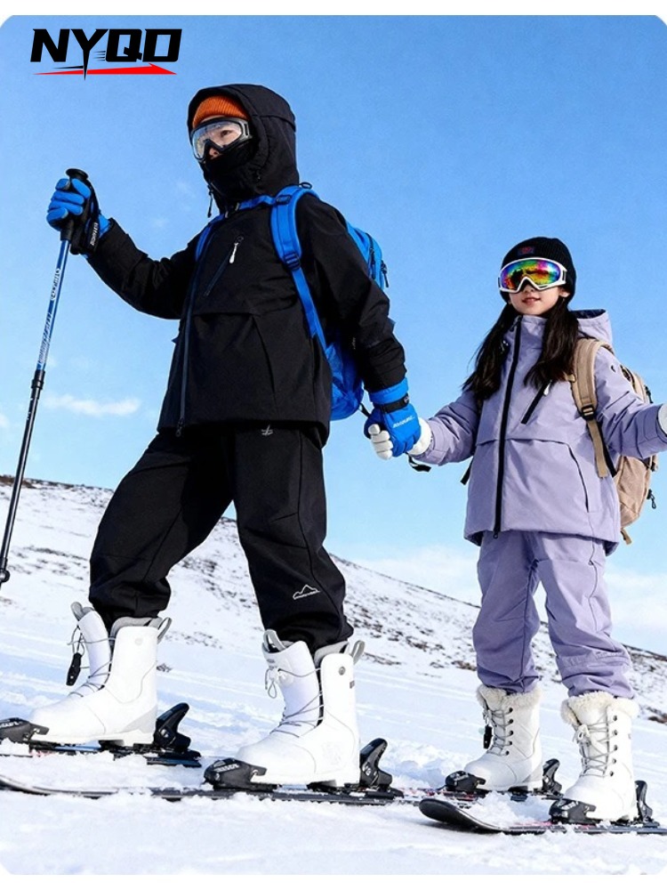 Ski Pants Waterproof - Kinder-Skianzug Oberteil+Unterteil Winter Jungen Mädchen Snowboard-Anzug