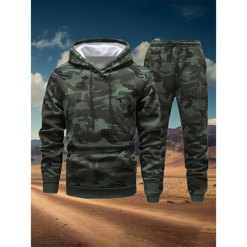 Winter Clothing Hoodie - Herbst Tarnmuster 3D-Druck Hoodies Hosen Sets
