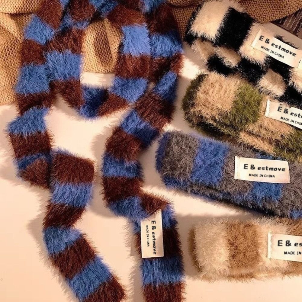 Winter Clothing Accessories - Gestrickte Y2K Mädchen Streifen Schal Warm