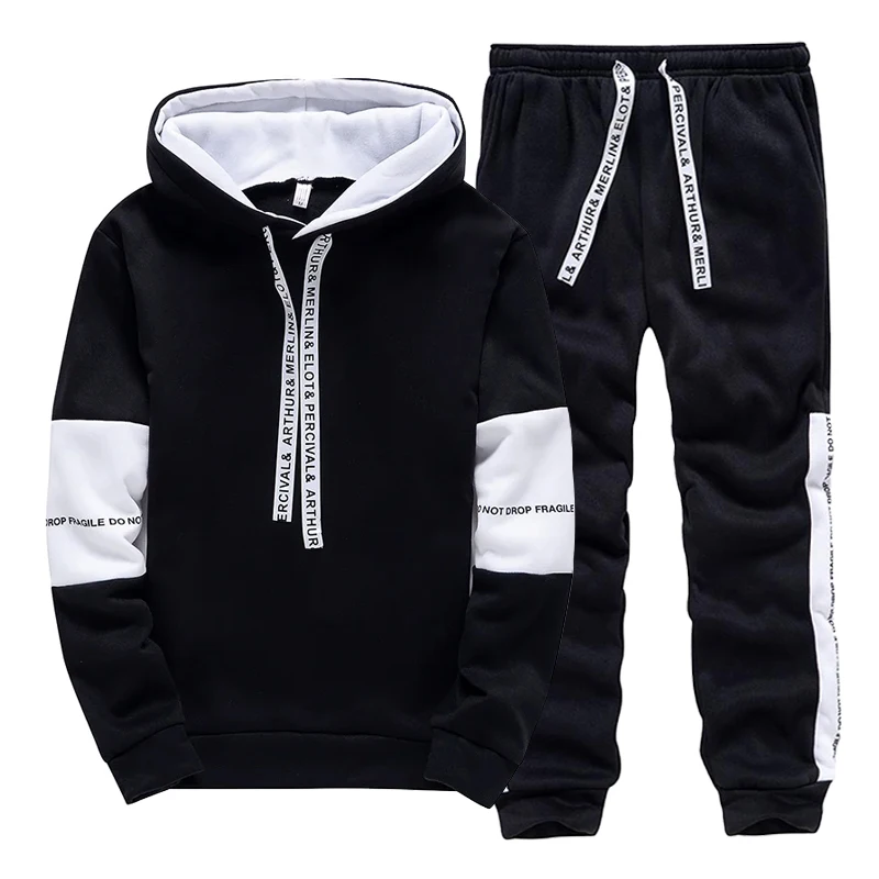 Schwarz-Weißer Herren-Training – Winter Clothing Hoodie Bewertung und Preis