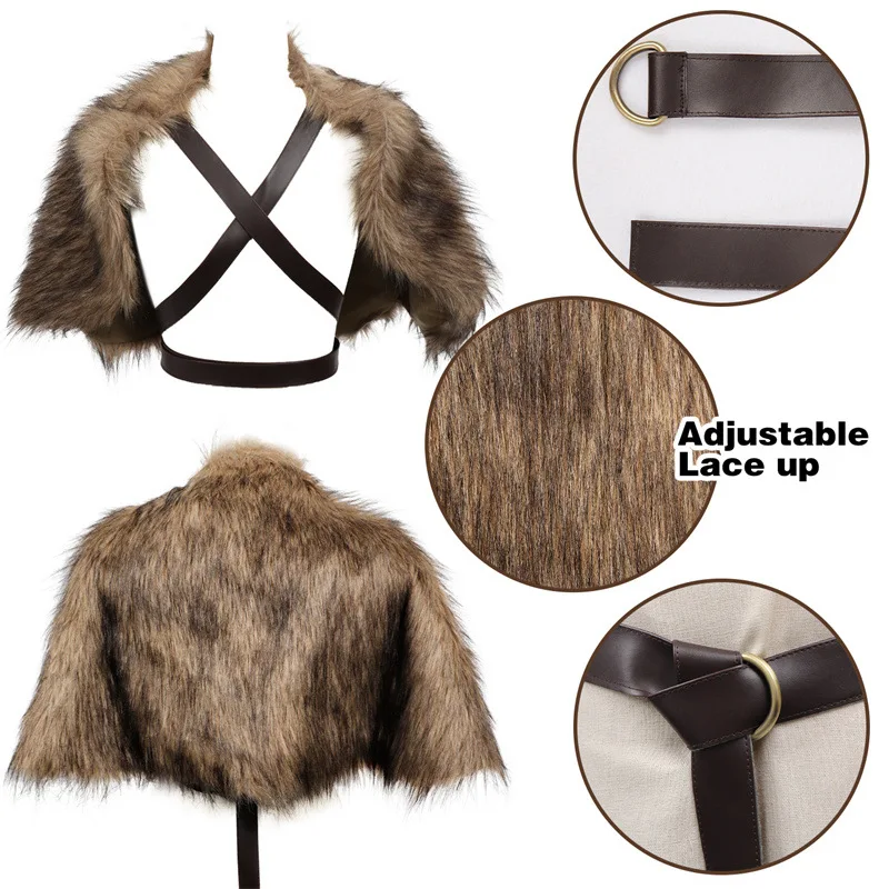 Wikinger-Umhang, Kunstpelzkrag – Winter Clothing Accessories Bewertung und Preis
