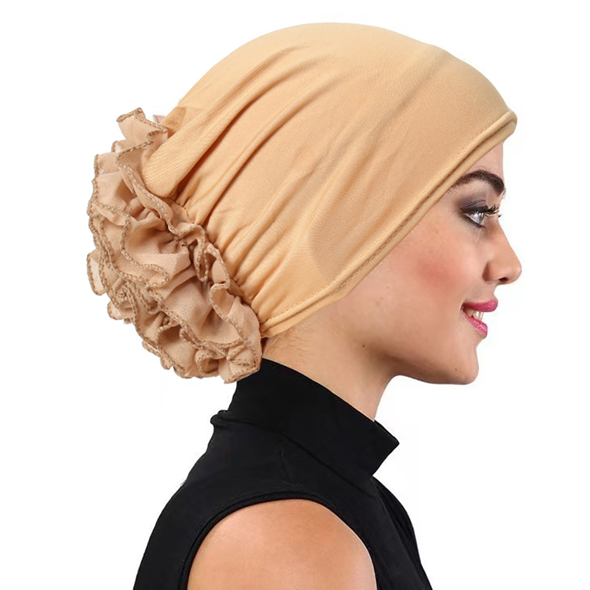 Einfarbige Blume dekoriert Fra – Winter Clothing Accessories Bewertung und Preis