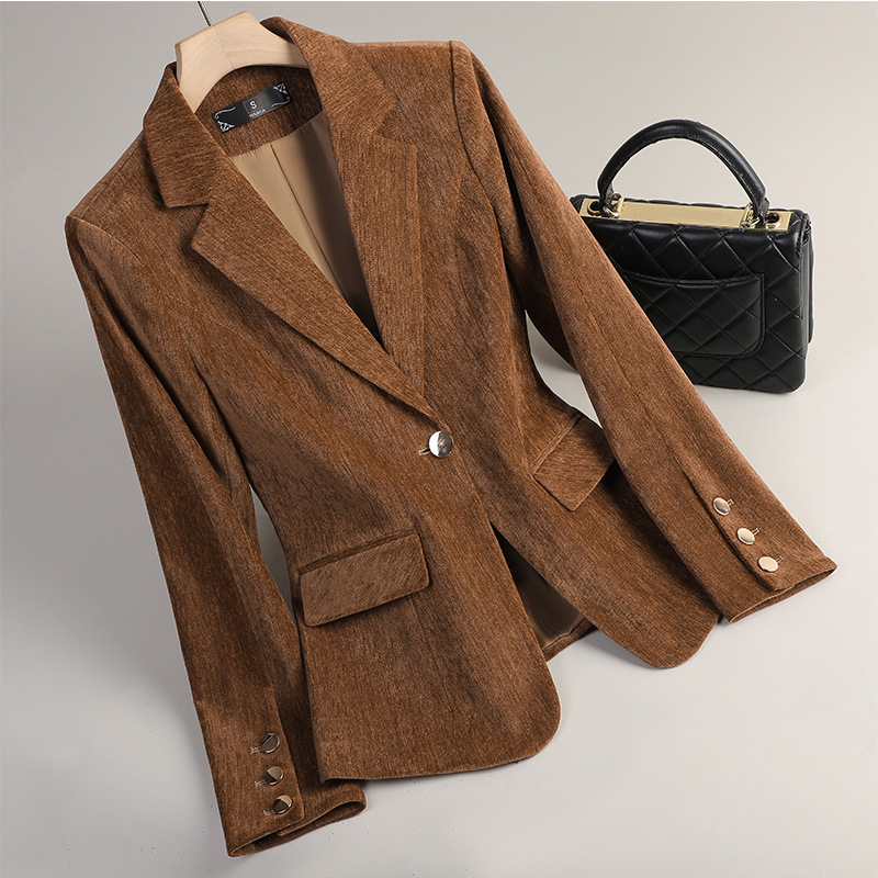 Gelbgoldener Samt-Blazer für D – Yellow Winter Clothing Bewertung und Preis